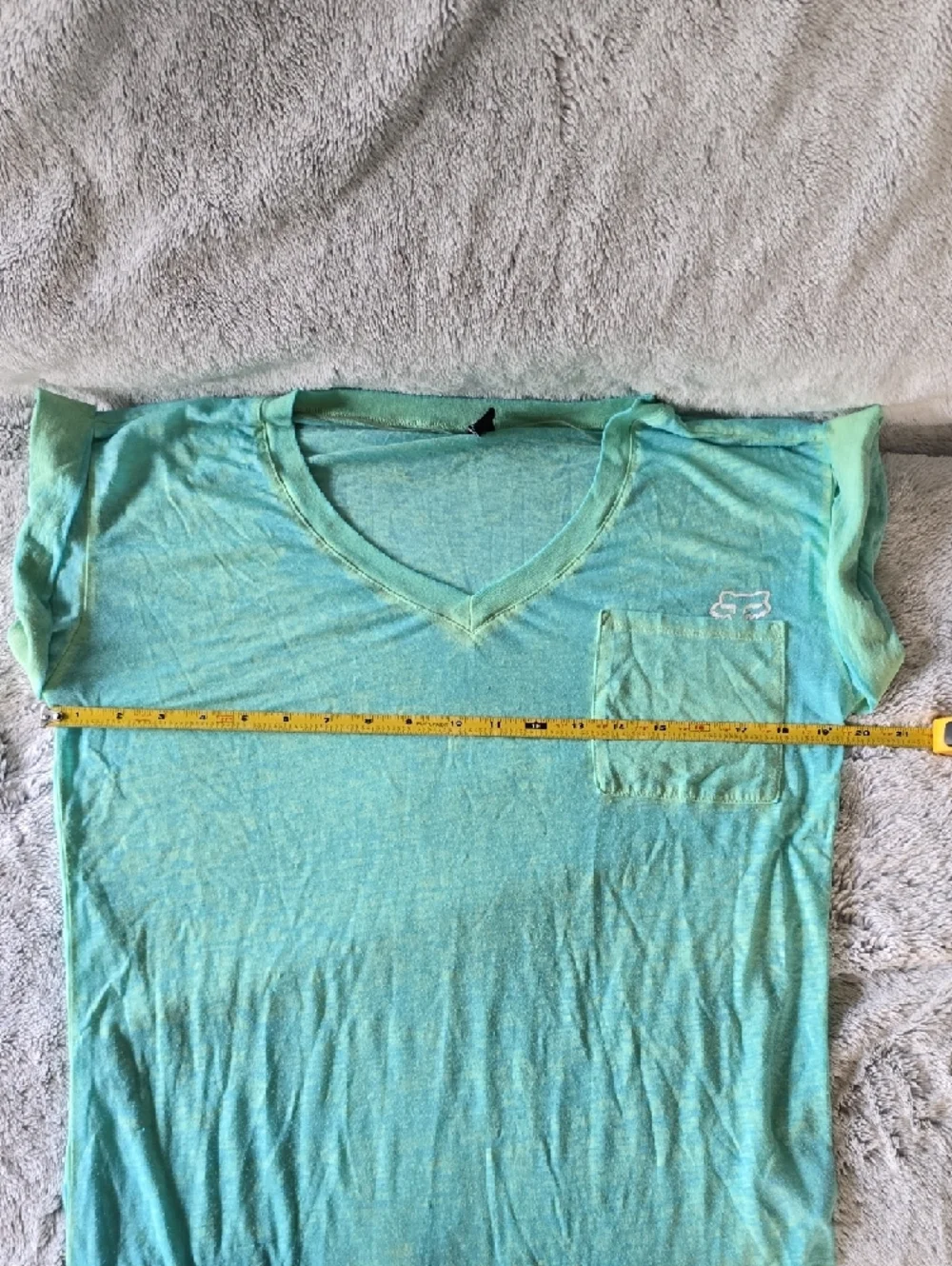 Fox Head Women's Mint Green Tie-Dye V- Neck Tee - Picture 8 of 8
